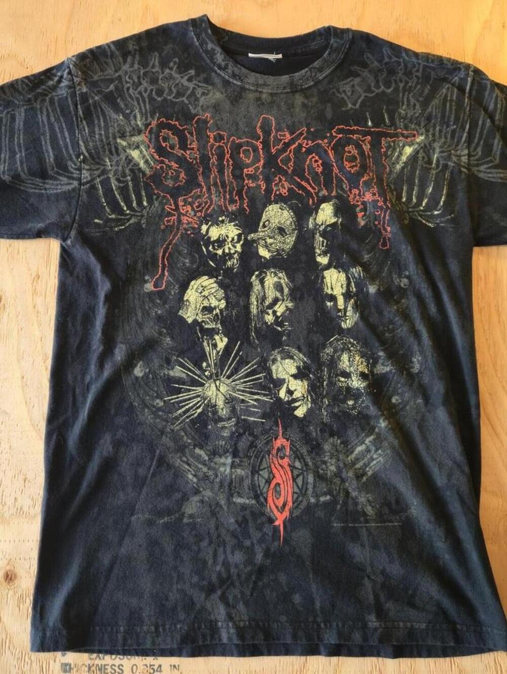 Vtg Y2K Slipknot All Over Print (AOP) Hanes Heavyweight band tee SZ Medium